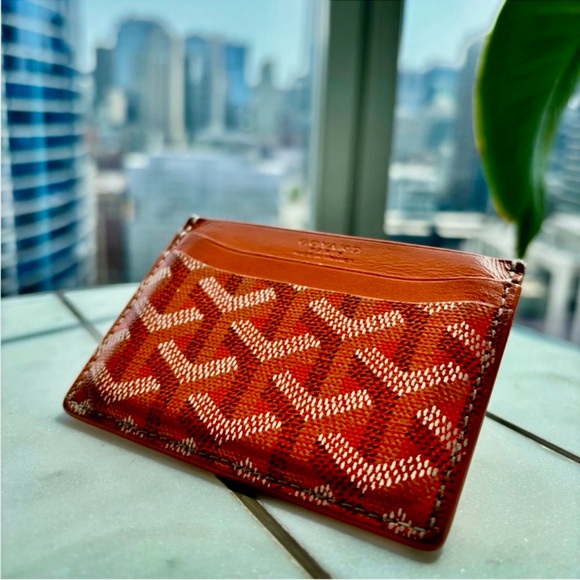 AUTHENTIC Goyard Saint-Sulpice Orange Card Holder Wallet - Picture 2 of 4